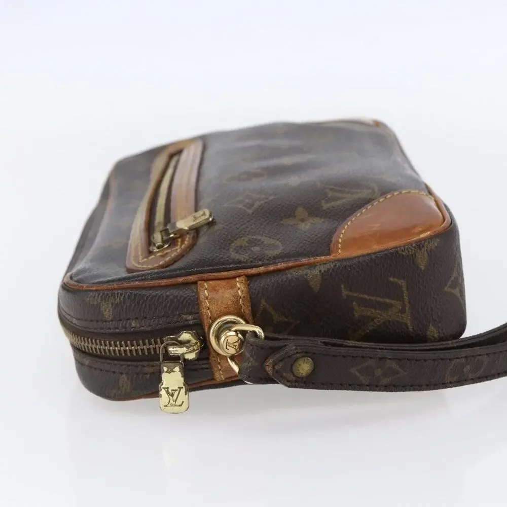 Louis Vuitton Monogram Marly Dragonne GM Clutch Bag Brown